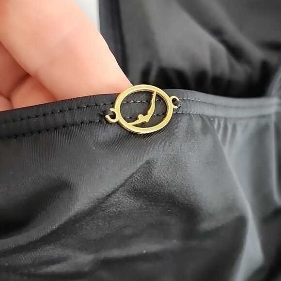 Jantzen Women's Black One Piece Swimsuit Halter Ruched Waist Bejeweled Size 8 - Picture 4 of 15